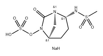 Sulfuric acid, mono[(1R,2R,5R)-2-[(methyls ulfonyl)amino]-7-oxo-1,6-diazabicyclo[3.2.1] oct-6-yl] ester, sodium salt (1:1) Structure