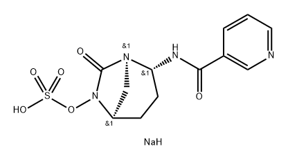 Sulfuric acid, mono[(1R,2S,5R)-7-oxo-2-[(3- pyridinylcarbonyl)amino]-1,6-diazabicyclo [3.2.1]oct-6-yl] ester, sodium salt (1:1) Structure