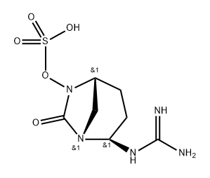 (1R,2S,5R)-2-guanidino-7-oxo-1,6-diazabicyclo[3.2.1]octan-6-yl hydrogen sulfate Structure