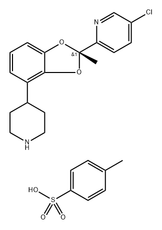 Pyridine, 5-chloro-2-[(2S)-2-methyl-4-(4-piperidinyl)-1,3-benzodioxol-2-yl]-, compd. with 4-methylbenzenesulfonate (1:1) Structure