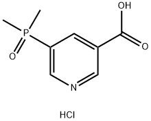 3-Pyridinecarboxylic acid, 5-(dimethylphosphinyl)-, hydrochloride (1:1) Structure