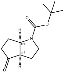 rel-1,1-Dimethylethyl (3aR,6aR)-hexahydro-4-oxocyclopenta[b]pyrrole-1(2H)-carboxylate 구조식 이미지