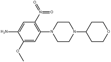 2-Methoxy-5-nitro-4-[4-(tetrahydro-2H-pyran-4-yl)-1-piperazinyl]benzenamine Structure