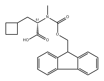 Cyclobutanepropanoic acid, α-[[(9H-fluoren-9-ylmethoxy)carbonyl]methylamino]-, (αS)- Structure