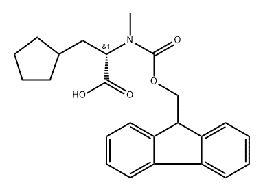 Cyclopentanepropanoic acid, α-[[(9H-fluoren-9-ylmethoxy)carbonyl]methylamino]-, (αS)- Structure