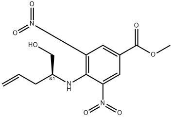 4-(1-Hydroxymethyl-but-3-enylamino)-3,5-dinitro-benzoic acid methyl ester Structure