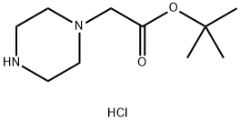 1-Piperazineacetic acid, 1,1-dimethylethyl ester, hydrochloride (1:1) 구조식 이미지