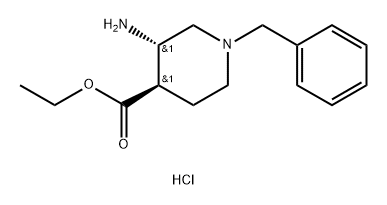 trans-3-Amino-1-benzyl-piperidine-4-carboxylic acid ethyl ester hydrochloride Structure