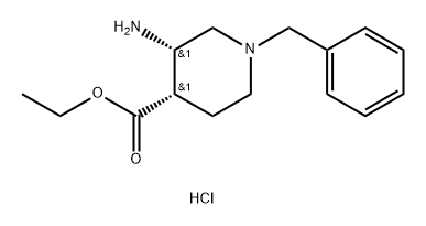 cis-3-Amino-1-benzyl-piperidine-4-carboxylic acid ethyl ester hydrochloride Structure