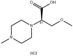 1-Piperazineacetic acid, α-(methoxymethyl)-4-methyl-, hydrochloride (1:2), (αR)- 구조식 이미지