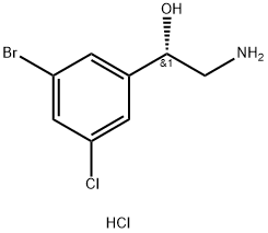 Benzenemethanol, α-(aminomethyl)-3-bromo-5-chloro-, hydrochloride (1:1), (αS)- Structure