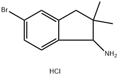 1H-Inden-1-amine, 5-bromo-2,3-dihydro-2,2-dimethyl-, hydrochloride (1:1) Structure