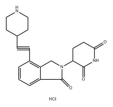 3-(1-Oxo-4-(piperidin-4-ylethynyl)isoindolin-2-yl)piperidine-2,6-dione hydrochloride Structure