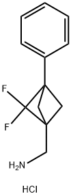 Bicyclo[1.1.1]pentane-1-methanamine, 2,2-difluoro-3-phenyl-, hydrochloride (1:1) Structure