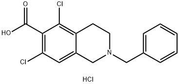 2-benzyl-5,7-dichloro-1,2,3,4-tetrahydroisoquinoline-6-carboxylic acid hydrochloride Structure