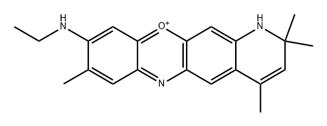 9-(ethylamino)-2,2,4,8-tetramethyl-1,2-dihydropyrido[3,2-b]phenoxazin-11-ium Structure