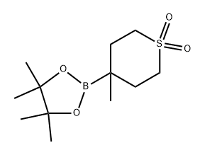 4,4,5,5-Tetramethyl-2-(4-methyl-1,1-dioxo-hexahydro-1l6-thiopyran-4-yl)-[1,3,2]dioxaborolane Structure