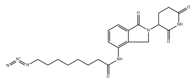 8-azido-N-[2-(2,6-dioxo-3-piperidinyl)-2,3-dihydro-1-oxo-1H-isoindol-4-yl]-Octanamide, 구조식 이미지