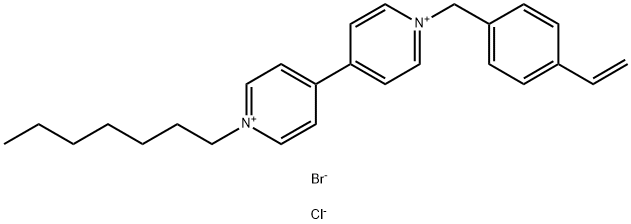 4,4′-Bipyridinium, 1-[(4-ethenylphenyl)methyl]-1′-heptyl-, bromide chloride (1:1:1) Structure