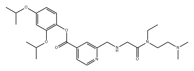 4-Pyridinecarboxylic acid, 2-[[[2-[[2-(dimethylamino)ethyl]ethylamino]-2-oxoethyl]amino]methyl]-, 2,4-bis(1-methylethoxy)phenyl ester Structure