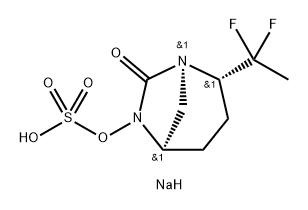 sodium (2S,5R)-2-(1,1-difluoroethyl)-7-oxo-1,6-diazabicyclo[3.2.1]octan-6-yl sulfate Structure