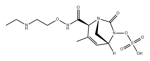 [(2S,5R)-2-[2-(ethylamino)ethoxycarbamoyl]-3-methyl-7-oxo-1,6-diazabicyclo[3.2.1]oct-3-en-6-yl] hydrogen sulfate 구조식 이미지