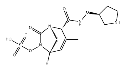 [(2S,5R)-3-methyl-7-oxo-2-[[(3S)-pyrrolidin-3-yl]oxycarbamoyl]-1,6-diazabicyclo[3.2.1]oct-3-en-6-yl] hydrogen sulfate 구조식 이미지