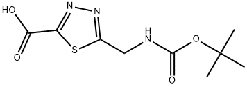 5-(1,1-Dimethylethoxy)carbonylaminomethyl-1,3,4-thiadiazole-2-carboxylic acid Structure