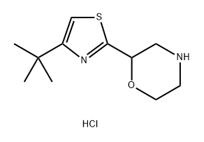 Morpholine, 2-[4-(1,1-dimethylethyl)-2-thiazolyl]-, hydrochloride (1:2) Structure