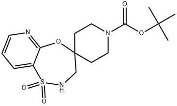 Spiro[piperidine-4,4′-[4H]pyrido[2,3-b][1,4,5]oxathiazepine]-1-carboxylic acid, 2′,3′-dihydro-, 1,1-dimethylethyl ester, 1′,1′-dioxide Structure