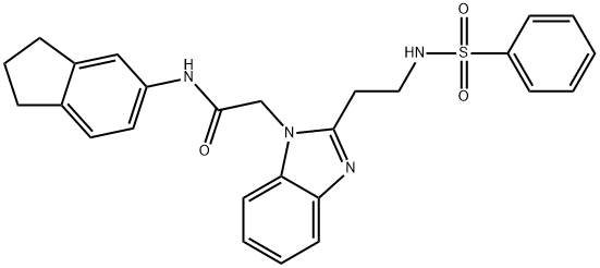 1H-Benzimidazole-1-acetamide, N-(2,3-dihydro-1H-inden-5-yl)-2-[2-[(phenylsulfonyl)amino]ethyl]- Structure