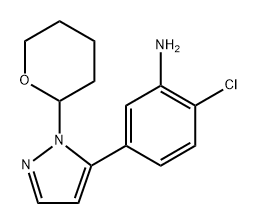 2-chloro-5-(1-(tetrahydro-2H-pyran-2-yl)-1H-pyrazol-5-yl)aniline Structure