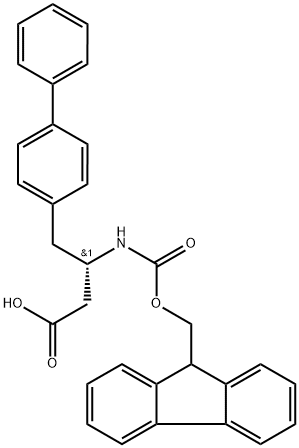 Fmoc-(S)-3-amino-4-(4'-biphenyl)butanoic acid 구조식 이미지
