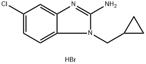 5-chloro-1-(cyclopropylmethyl)-1H-benzo[d]imidazol-2-amine hydrobromide 구조식 이미지