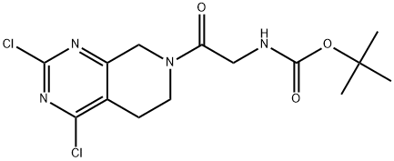 1,1-Dimethylethyl N-[2-(2,4-dichloro-5,8-dihydropyrido[3,4-d]pyrimidin-7(6H)-yl)-2-oxoethyl]carbamate Structure