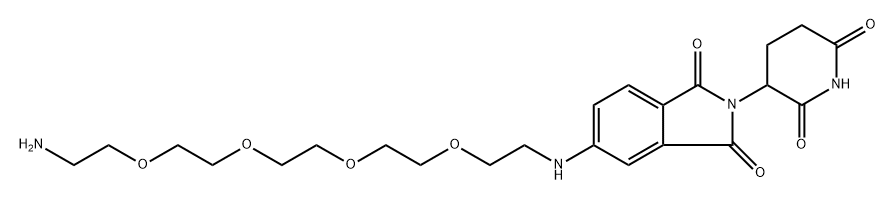 5-((14-amino-3,6,9,12-tetraoxatetradecyl)amino)-2-(2,6-dioxopiperidin-3-yl)isoindoline-1,3-dione Structure