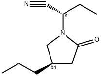 1-Pyrrolidineacetonitrile, α-ethyl-2-oxo-4-propyl-, (αS,4R)- Structure