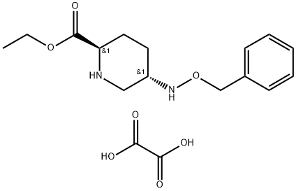 2-Piperidinecarboxylic acid, 5-[(phenylmethoxy)amino]-, ethyl ester, ethanedioate (1:1), (2R,5S)- 구조식 이미지