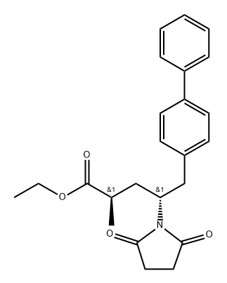 Ethyl (2R,4R)-5-([1,1''-biphenyl]-4-yl)-4-(2,5-dioxopyrrolidin-1-yl)-2-methylpentanoate 구조식 이미지