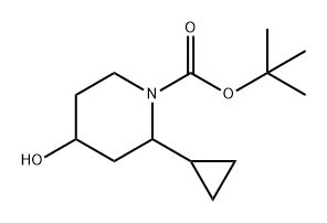 tert-butyl 
2-cyclopropyl-4-hydroxypiperidine-1-carboxylate Structure