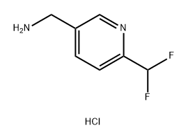3-Pyridinemethanamine, 6-(difluoromethyl)-, hydrochloride (1:1) 구조식 이미지