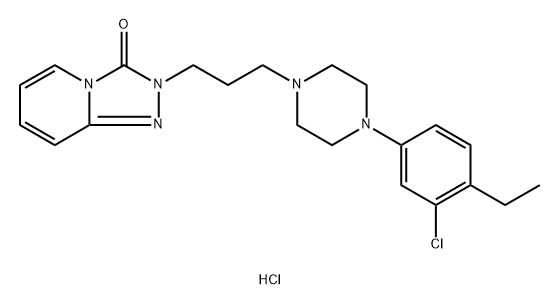 1,2,4-Triazolo[4,3-a]pyridin-3(2H)-one, 2-[3-[4-(3-chloro-4-ethylphenyl)-1-piperazinyl]propyl]-, hydrochloride (1:1) Structure