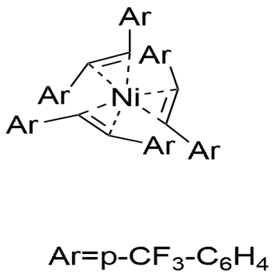 Tris(trans-1,2-bis(4-(trifluoromethyl)phenyl)ethene)nickel(0) Structure