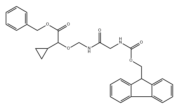 benzyl 10-cyclopropyl-1-(9H-fluoren-9-yl)-3,6-dioxo-2,9-dioxa-4,7-diazaundecan-11-oate Structure