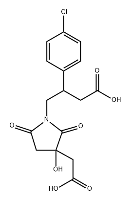 1-Pyrrolidinebutanoic acid, 3-(carboxymethyl)-β-(4-chlorophenyl)-3-hydroxy-2,5-dioxo- 구조식 이미지