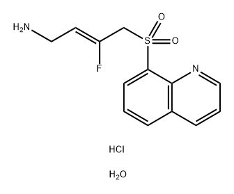 2-Buten-1-amine, 3-fluoro-4-(8-quinolinylsulfonyl)-, hydrochloride, hydrate (1:2:1), (2Z)- Structure