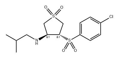 3-Thiophenamine, 4-[(4-chlorophenyl)sulfonyl]tetrahydro-N-(2-methylpropyl)-, 1,1-dioxide, (3R,4S)-rel- Structure