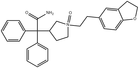 3-Pyrrolidineacetamide, 1-[2-(2,3-dihydro-5-benzofuranyl)ethyl]-α,α-diphenyl-, 1-oxide Structure