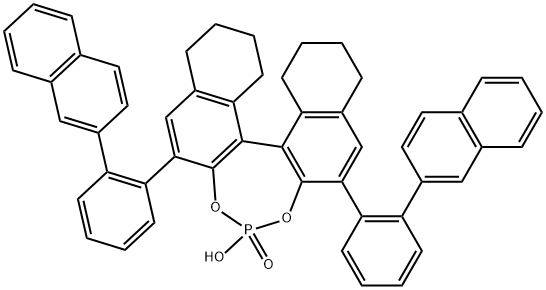 Dinaphtho[2,1-d:1',2'-f][1,3,2]dioxaphosphepin, 8,9,10,11,12,13,14,15-octahydro-4-hydroxy-2,6-bis[2-(2-naphthalenyl)phenyl]-, 4-oxide, (11bR)- 구조식 이미지