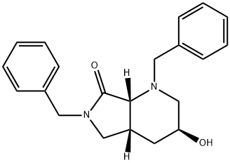 (3S,4aR,7aR)-Octahydro-3-hydroxy-1,6-bis(phenylmethyl)-7H-pyrrolo[3,4-b]pyridin-7-one 구조식 이미지